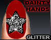Red Nails Glitter 03