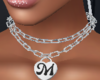 Silver M Letter Necklace