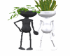 blk white planters