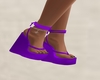 Purple wedge sandals