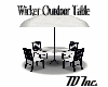 Blk Wicker Outdoor Table