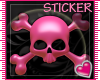 !T! Pink Skull Sticker