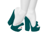 Teal Bow Heels
