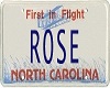 {v} Rose Licence Plate
