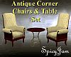 Antq Corner Chair Set Cr