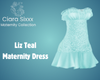 Liz Teal Maternity Dress