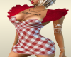 summer dress red check