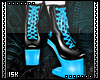 PVC Lace Heels `Blue