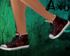 Dark red shoes star