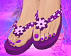 Purple Floral Flip-Flops