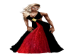 Black/Red evening gown