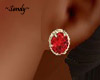 Ruby Stud Earrings Gold