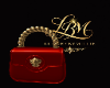 V medallion bag red H