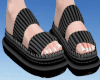 N. Black Cozy Sandals
