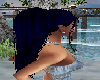 blue black ponytail hair