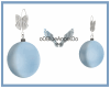 Snowball Earrings W/Blue
