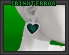 [B] Green Heart Earrings