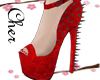 red spicked heels
