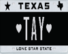 TAY License Plate