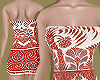 Red Silk Pattern Dress