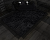 Black fur fringe rug