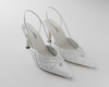 White Satin Heels