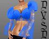 Blue Sleeved Laced Top