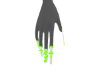 Q - WHITE & GREEN NAILS