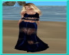 long blue velvet dress