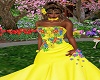Yellow Floral Even. Gown