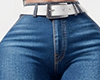 Jeans + Belt  Blue White