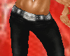 belted leather capri
