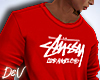 !D Long Stussy Red