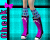 Pink Aqua Emo Socks