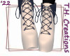 White/Denim Heel Boots