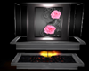 pink rose fire place