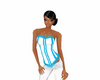 white/blue stripe corset