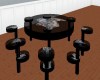 blk glass wolf table