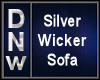 Silver Wicker Sofa