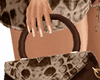 {R} Handbag Snake Brown