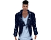 veste cuir bleu rose