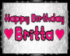 Britta bday floor sign