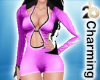 Pink and black romper