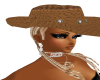 tan leather cowboy hat