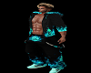 M dj teal skull outfit