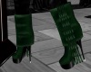 ~S~f/green fringed boots