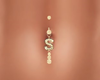GOLD "S" BELLY PIERCING