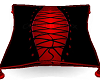 red blk corset pillow