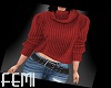 Cowl Red Sweater
