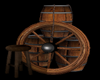 barrel with stool